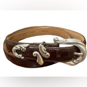 💥Coldwater Creek Leather Belt Alligator Croc Print 91017 💥DBrown💥
💥#CW45💥